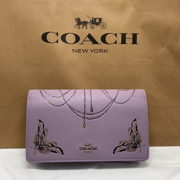 Coach Purse HAYDEN Foldover Crossbody BAG Lilac Purple Tattoo - Picture 4 of 9